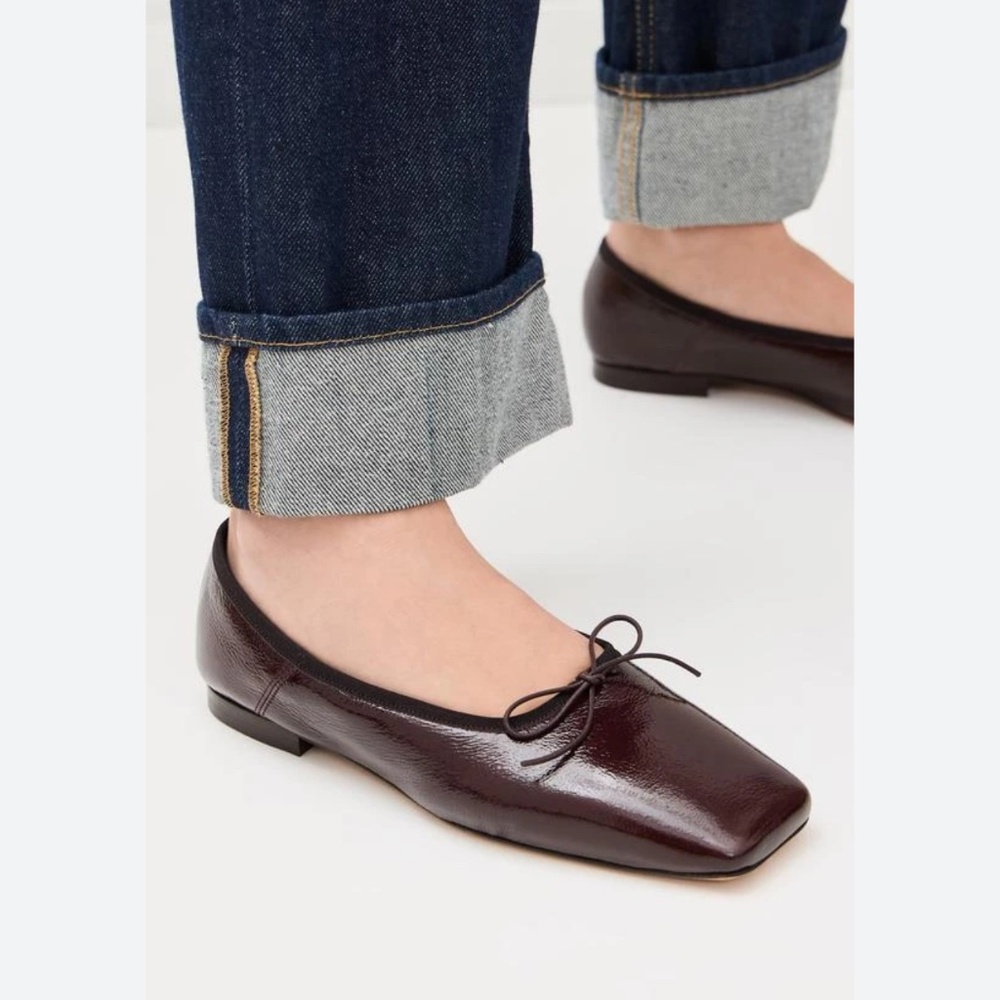 Mansur Gavriel Patent Wine Burgundy Ballet Flats - Picture 2 of 10